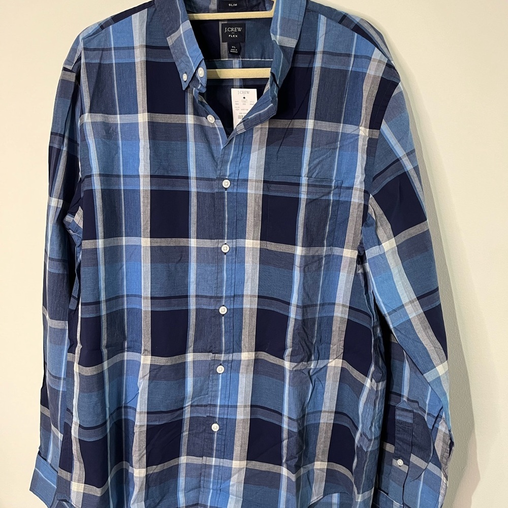 J.crew Plaid cotton long Sleeves slim Fit Shirt